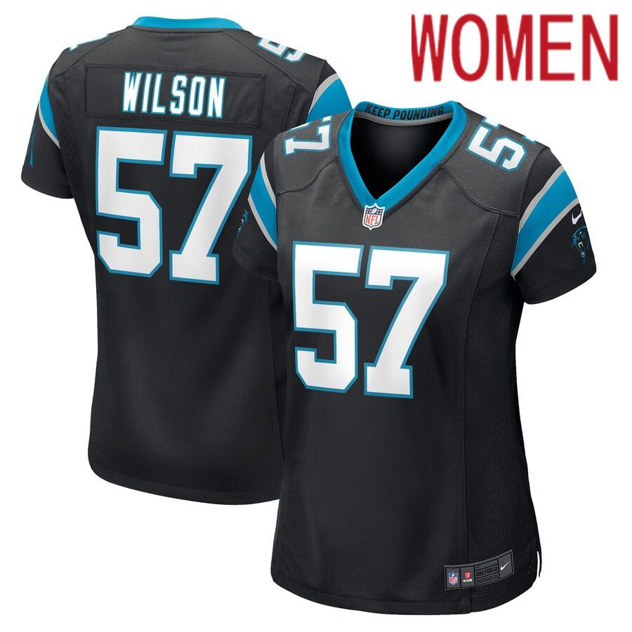 Women Carolina Panthers 57 Damien Wilson Nike Black Game Player NFL Jersey